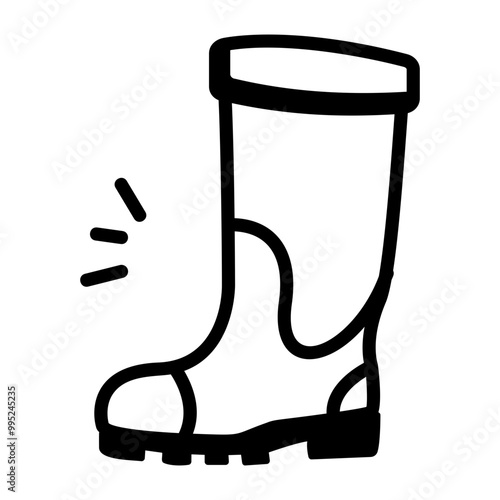 Rubber boot icon in sketchy style