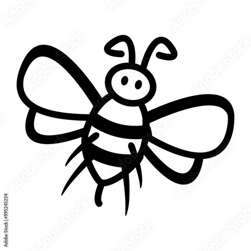 A sketchy icon of honey bee 