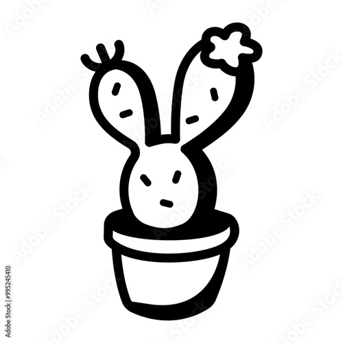 Cactus icon in sketchy style 