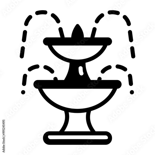 A doodle style icon of fountain 