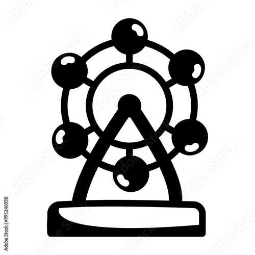Drawing style icon of ferris wheel 