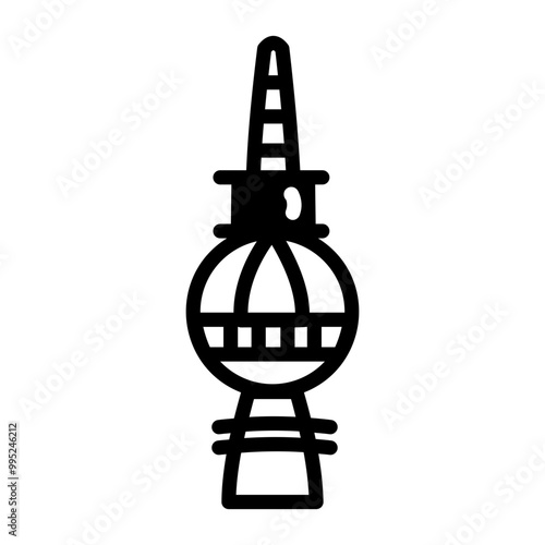 Hand drawn style icon of fernsehturm