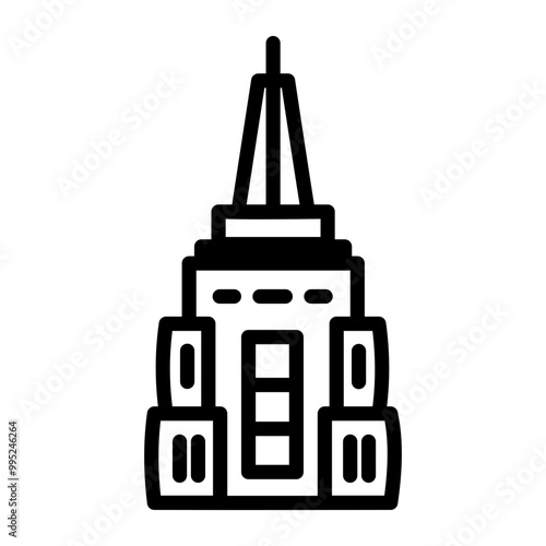 A drawing style icon of empire state skyscraper