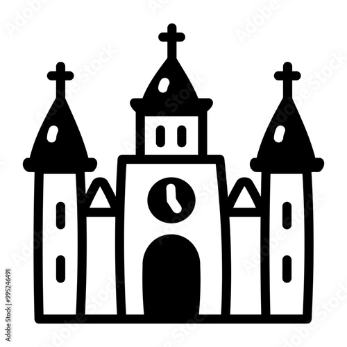 Louis cathedral icon designed in doodle style 