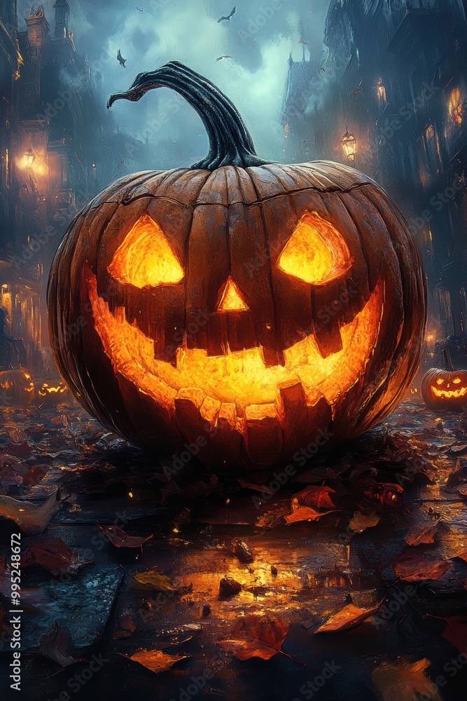 A witch’s cauldron bubbles with a strange potion, casting a magical glow on Halloween A witch’s cauldron bubbles with a strange potion, casting a magical glow on Halloween
