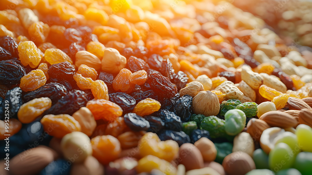 3D Macro Close-Up of Assorted Nuts and Dried Fruits Icon on White Background, Showcasing Rich Textures, Colors, and Flavors with a Rotating View 3D Macro Close-Up of Assorted Nuts and Dried Fruits Icon on White Background, Showcasing Rich Textures, Colors, and Flavors with a Rotating View