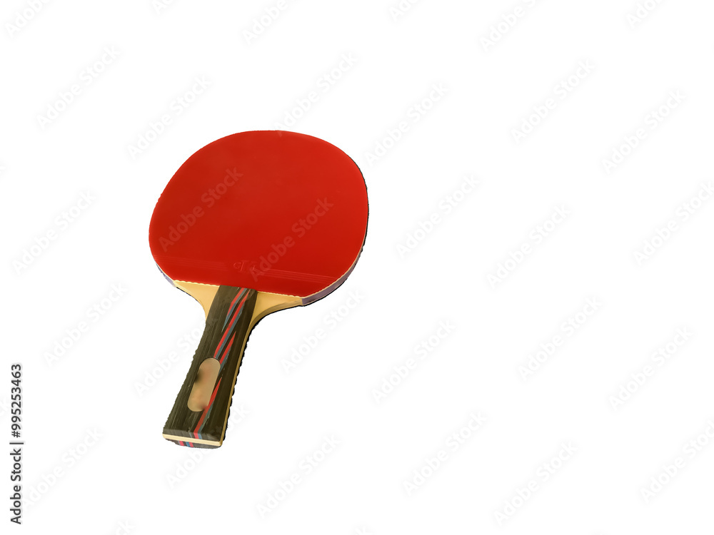 Table tennis red colour bat isolated on white background Table tennis red colour bat isolated on white background