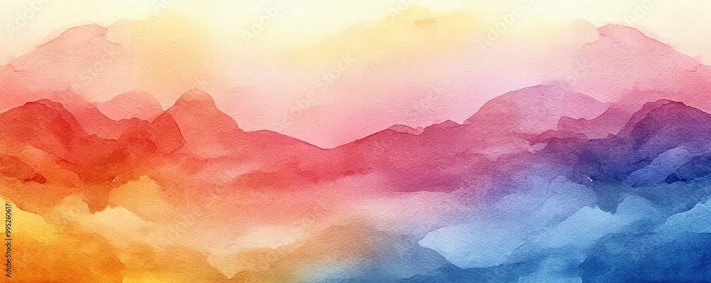 Splashes of watercolor in vibrant hues, with soft, bleeding edges blending into each other in an abstract design Splashes of watercolor in vibrant hues, with soft, bleeding edges blending into each other in an abstract design