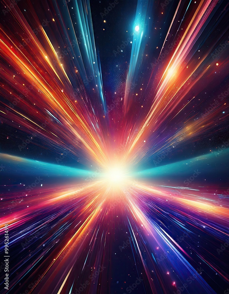 Colorful light streaks in space Colorful light streaks in space