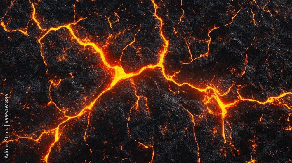 Molten Lava Flows Through Cracks in the Earth's Surface Molten Lava Flows Through Cracks in the Earth's Surface