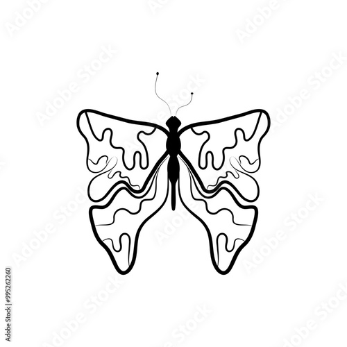 Butterfly style y2k, painted lady butterfly icon