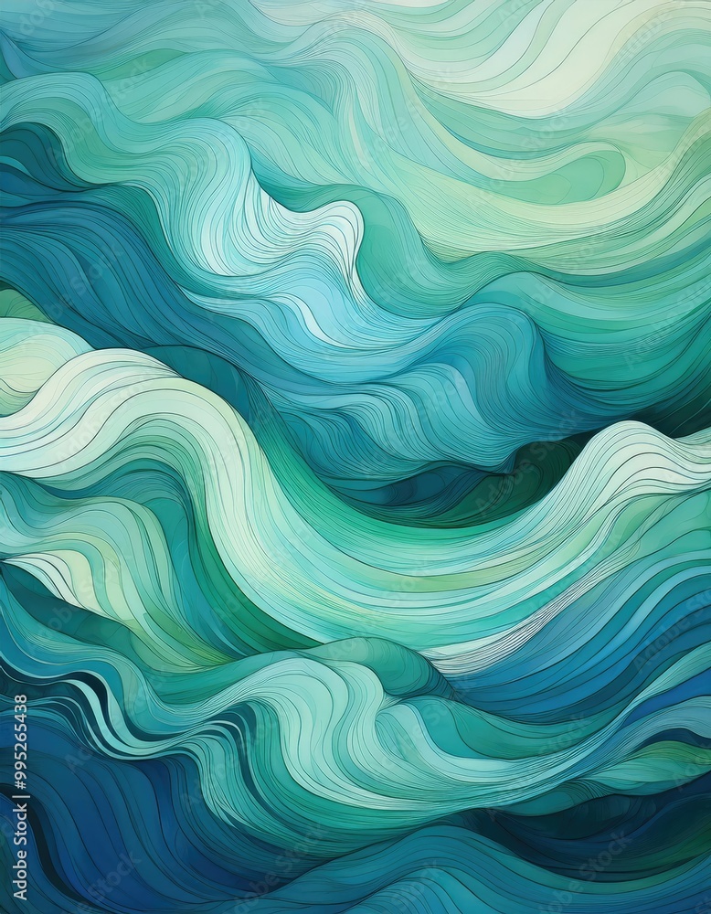 Abstract teal and blue waves Abstract teal and blue waves