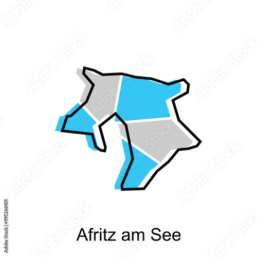 Map of Afritz am See vector design template, World Map International vector template with outline graphic sketch style isolated on white background photo