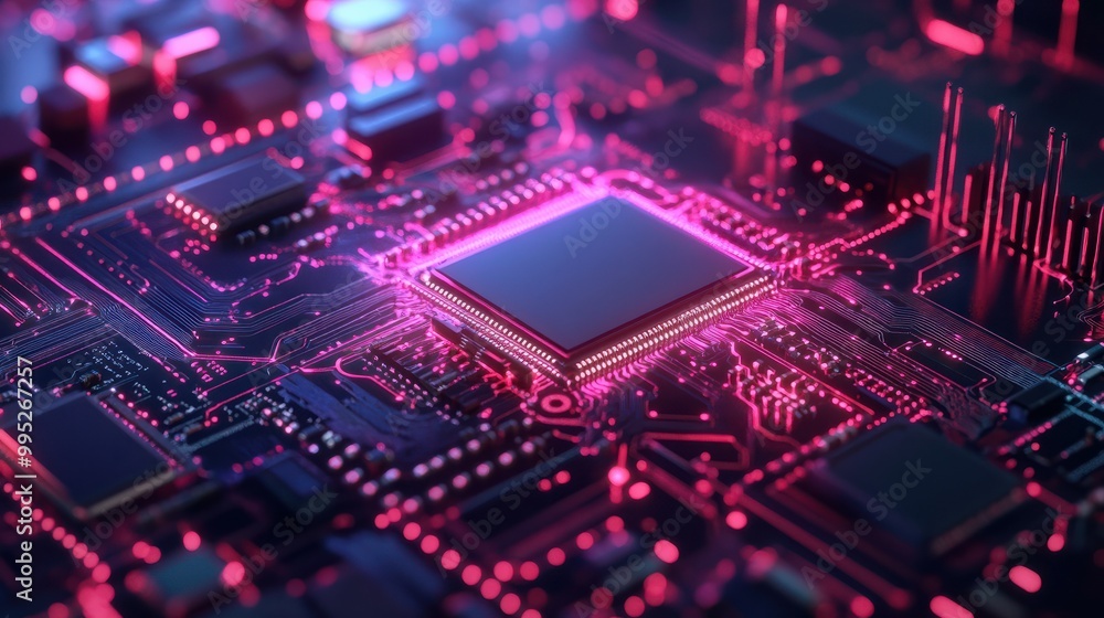 Digital Data moving on Circuit Board and CPU loop backgrounds. Computer Processing and organizing data. Abstract high tech Artificial intelligence, data mining, modern computer technology surface Digital Data moving on Circuit Board and CPU loop backgrounds. Computer Processing and organizing data. Abstract high tech Artificial intelligence, data mining, modern computer technology surface