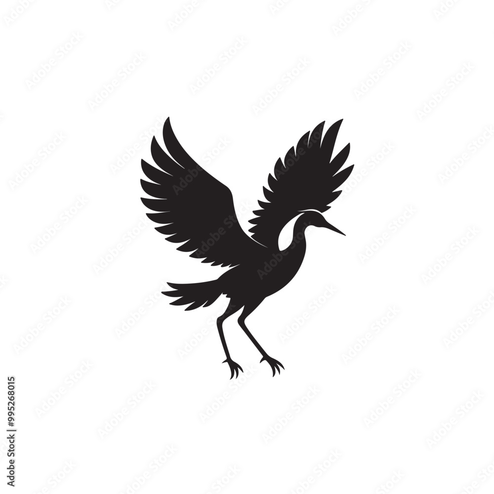 Fototapeta premium Bird black silhouette clip art