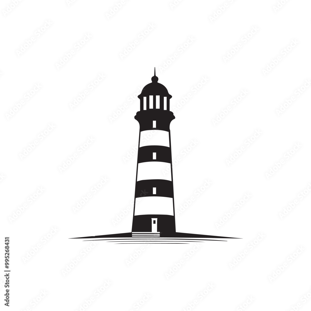 LightHouse Clipart Design - LightHouse Vector illustration in black and white LightHouse Clipart Design - LightHouse Vector illustration in black and white