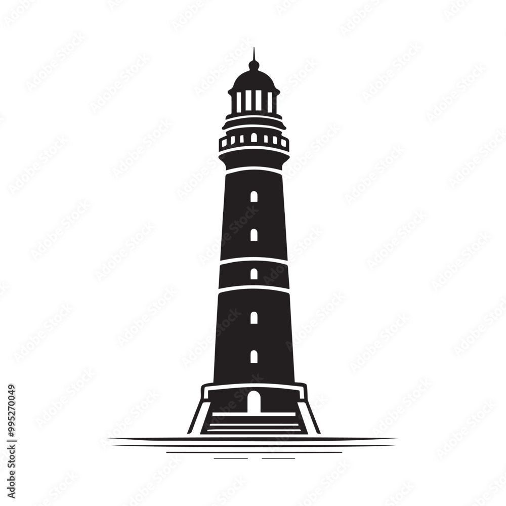 LightHouse Clipart Design - LightHouse Vector illustration in black and white LightHouse Clipart Design - LightHouse Vector illustration in black and white