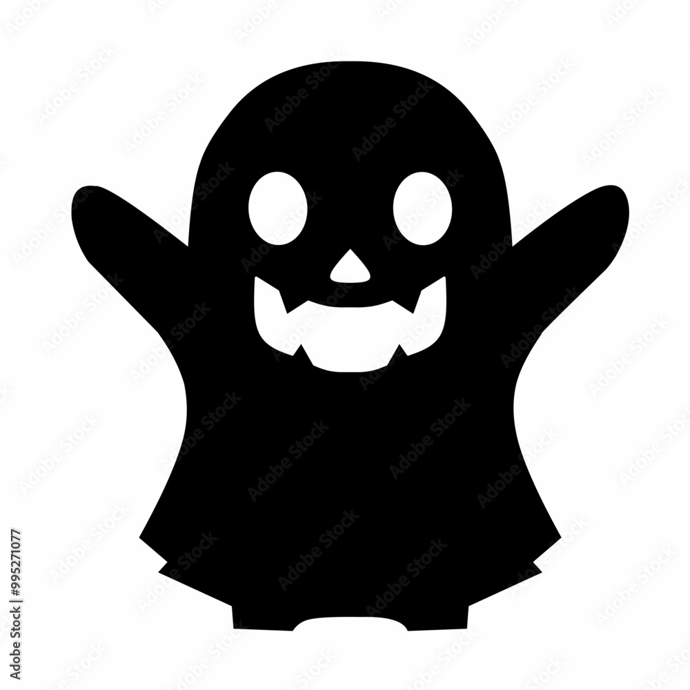 Silhouette ghost. On a white background Silhouette ghost. On a white background