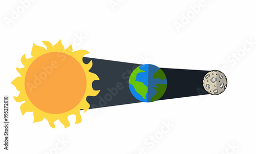 Lunar eclipse vector. Lunar eclipse design is suitable for books, banners, posters, calendars.