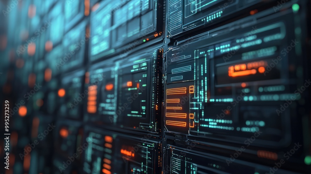Visualization of a secure data classification and labeling system. AI generated illustration Visualization of a secure data classification and labeling system. AI generated illustration