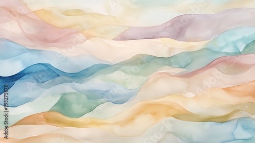 Light colored waves of watercolor design abstract background wallpaper