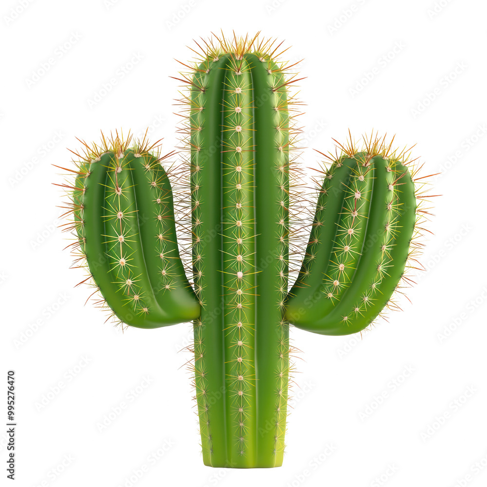 Lush Green Cactus with Dynamic Spines and Structure on Transparent Background Lush Green Cactus with Dynamic Spines and Structure on Transparent Background