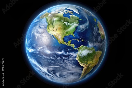 Fototapeta Naklejka Na Ścianę i Meble -  Detailed fisheye planet earth representation with continents and oceans