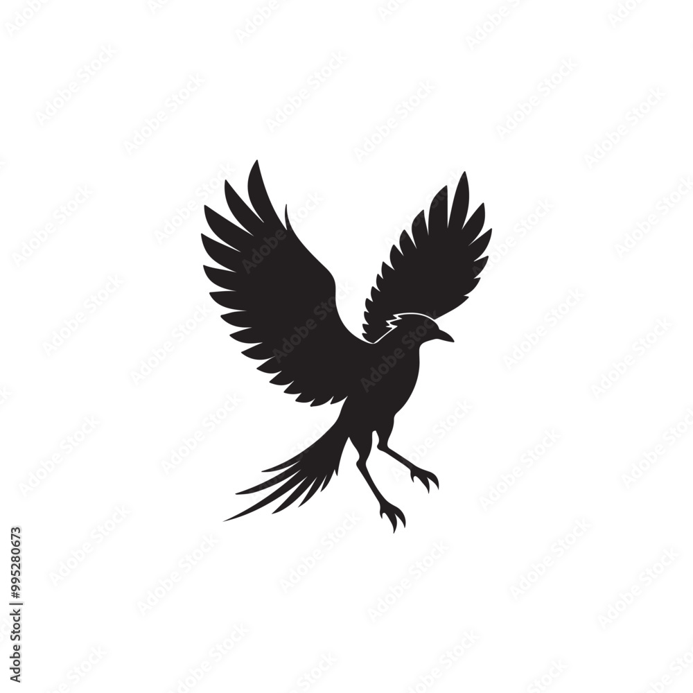 Fototapeta premium Bird black silhouette clip art