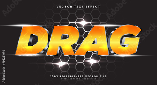 Drag 3D editable text effect Template with Speed Style