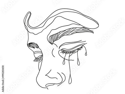 Sweaty Nervousness: A Single-Line Illustration of Interview Anxiety