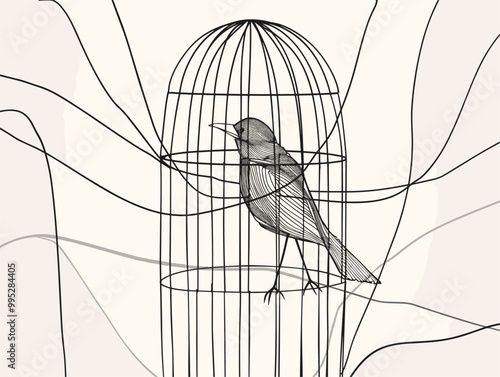 Solitary Confinement: A Single Line Representation of Feeling Trapped in a Current Job