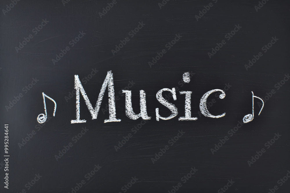 Obraz premium Chalkboard Music Notes 