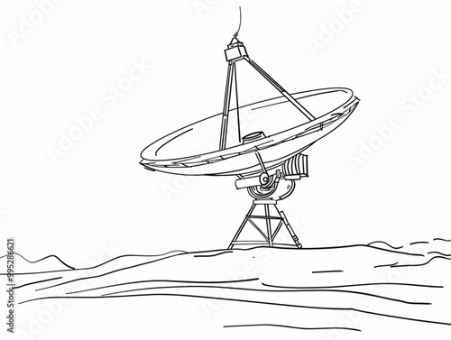 Satellite Communication: Minimalist Depiction of Modern Connectivity and Signal Reception for Global Reach