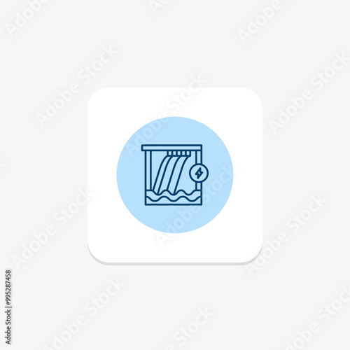 Energy Saving Hydroelectric pentaglow , vector, pixel perfect, illustrator file