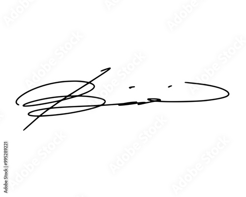 Letter B abstract signature idea for documents. Vector with transparent background or alpha channel.