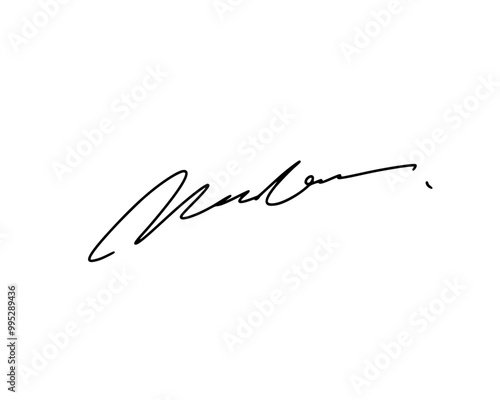 First letter M signature ideas for documents. Vector with transparent background or alpha channel.
