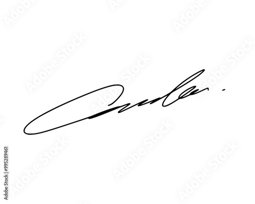 First letter C signature ideas for documents. Vector with transparent background or alpha channel.