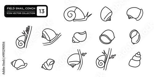 Snail icon collection, editable and resizable vector icon templates.