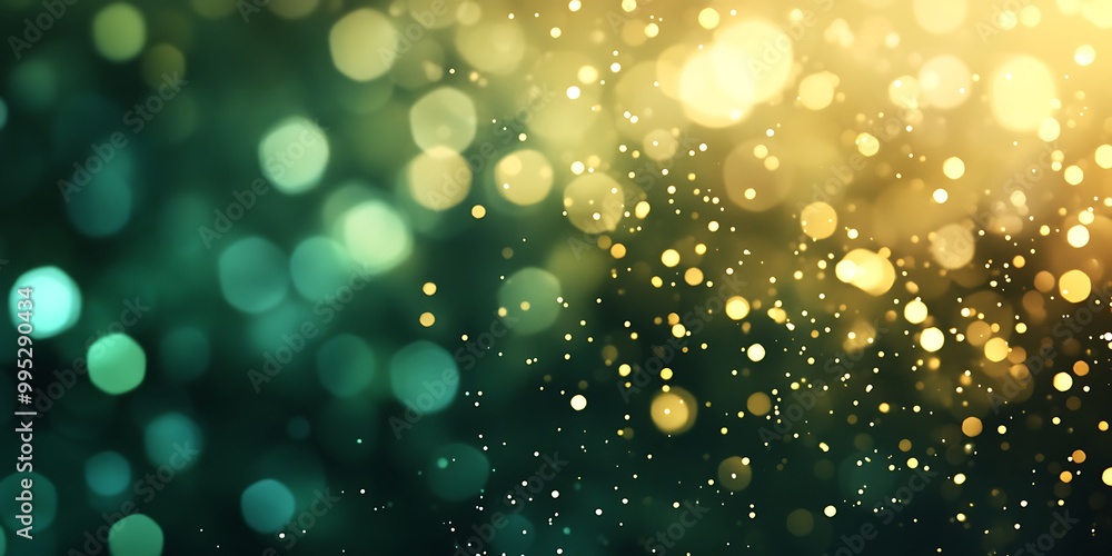 Green and yellow bokeh lights abstract background illustration, celebration and decoration Green and yellow bokeh lights abstract background illustration, celebration and decoration