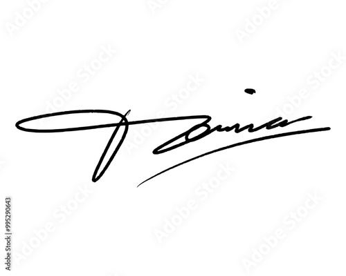 abstract signature idea starting letter T for document. Vector with transparent background