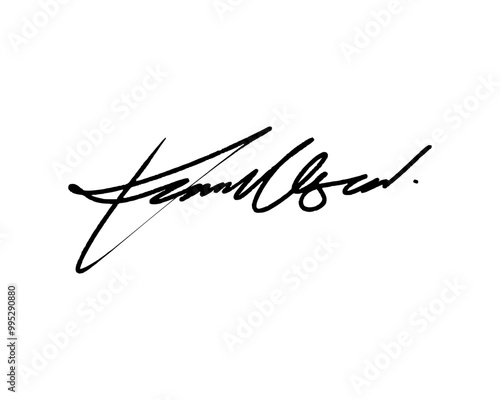 Abstract Signature Idea for Document. Vector with transparent background or alpha channel.