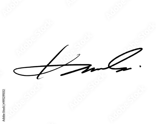 Abstract signature idea starting letter K for document. Vector with transparent background or alpha channel.