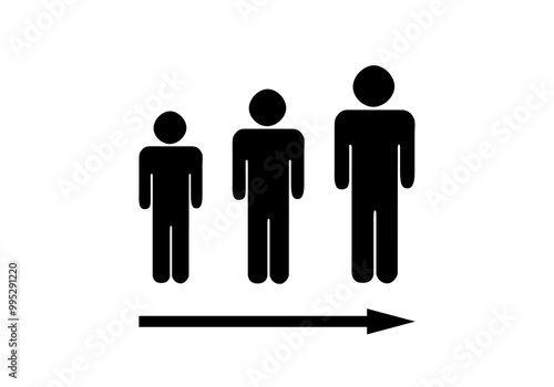 Icono negro de crecimiento personal y desarrollo personal