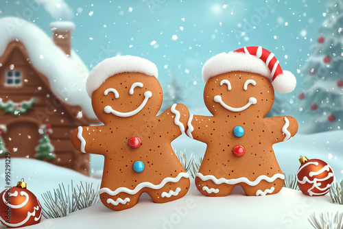 Gingerbread christmas cartoon representation