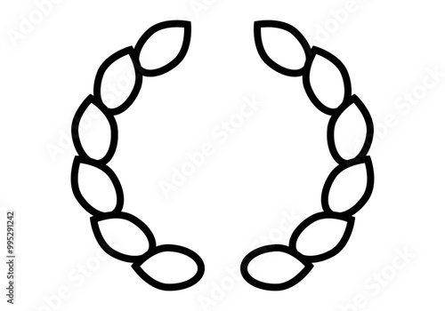 Icono negro de rama de olivo en círculo