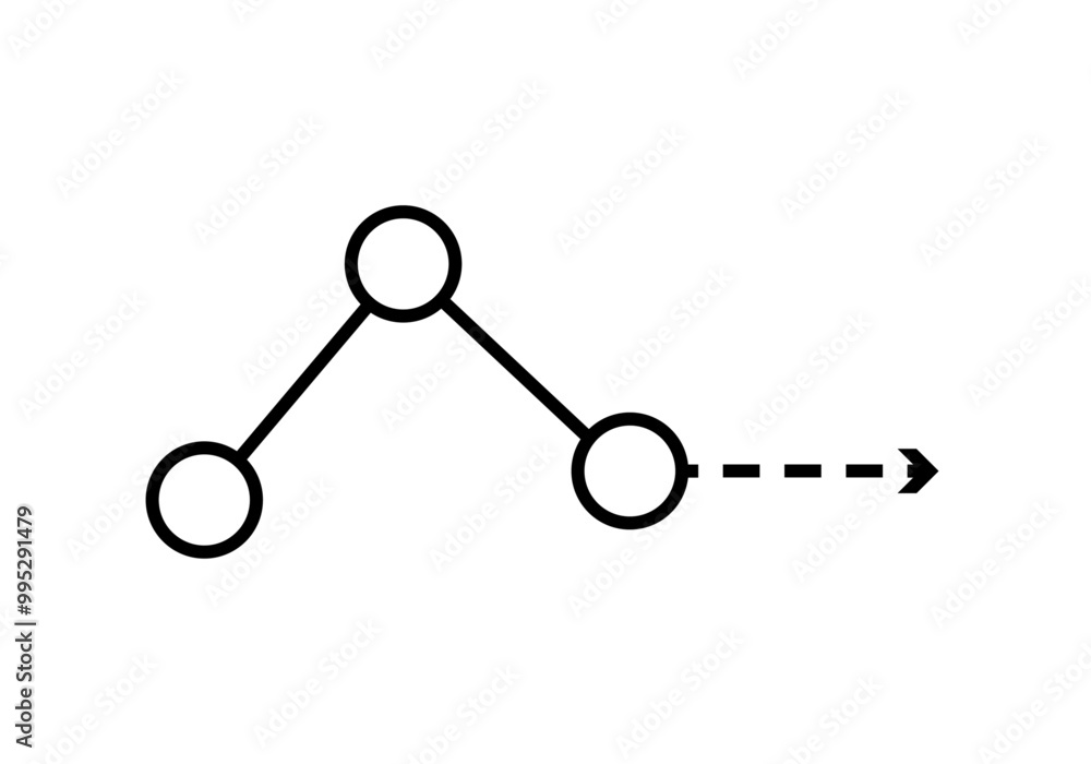 Icono negro de putos de ruta en proceso Icono negro de putos de ruta en proceso