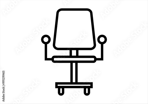 Icono negro de silla de oficina de estudio