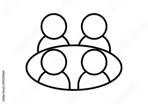 Icono negro de empresarios en una reunión
