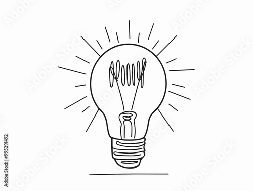 Concept-Bright-Idea-Minimal-Vector-Outlined-Lightbulb-Emanating-Rays-Black-Line-White-Background-No-Background-Concept-Bright-Idea