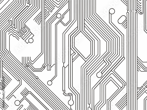 Circuitry Elegance: A Single Line's Technological Masterpiece